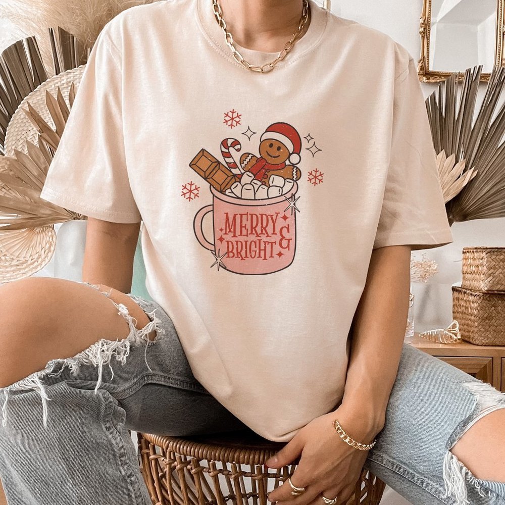 Merry and Bright Mug Sand t shirt